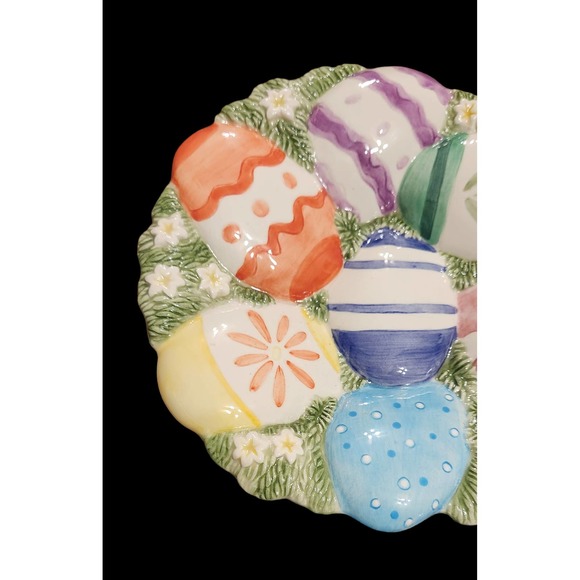 Fitz and Floyd Essentials CHICKS AND EGGS CANAPE/HANGING PLATE Vintage - Picture 2 of 6